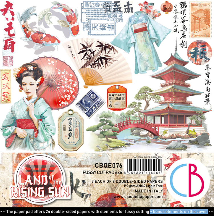 6x6 - Land of the Rising Sun - Fussy Cut Pad - 24/Pkg - Ciao Bella