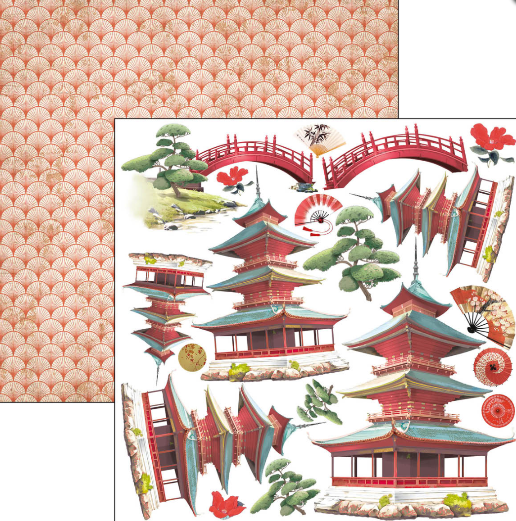6x6 - Land of the Rising Sun - Fussy Cut Pad - 24/Pkg - Ciao Bella