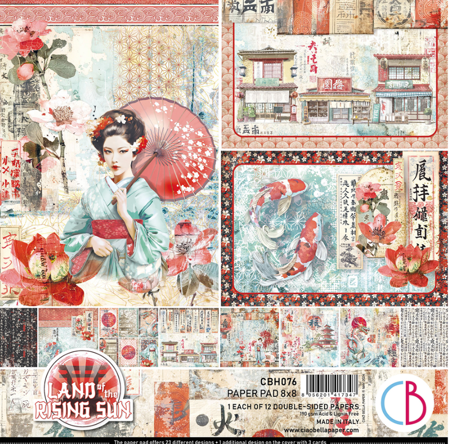 8x8 - Land of the Rising Sun - Paper Pad - Double Sided Paper - 12/Pkg - Ciao Bella