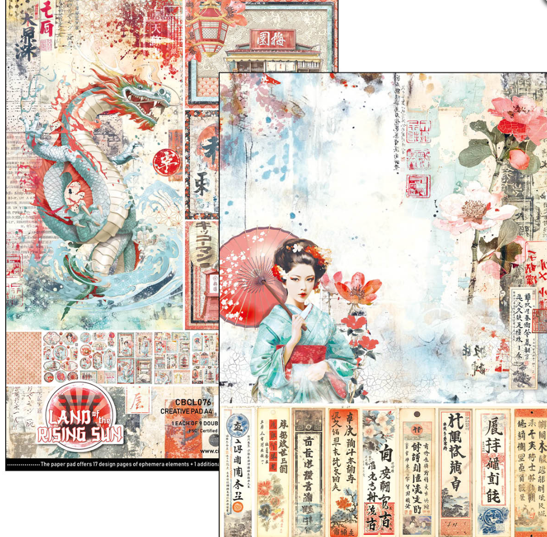 A4 - Land of the Rising Sun - Creative Pad - Double Sided Paper - 9/Pkg - Ciao Bella