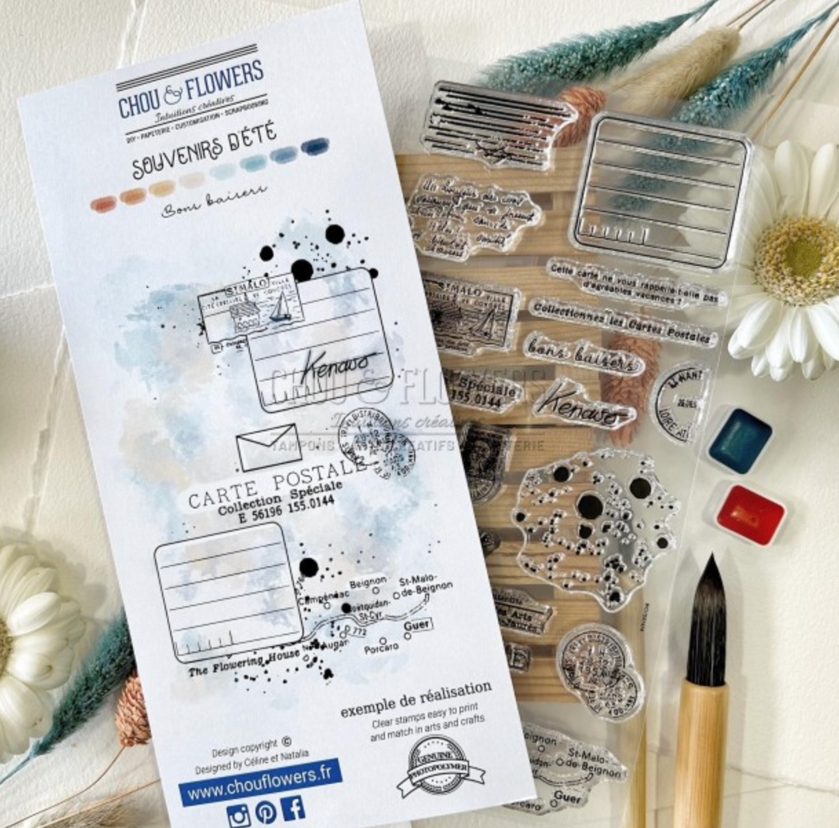 Clear Stamp -  Good Love - Chou and Flowers