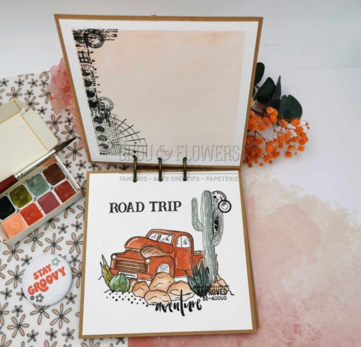 Clear Stamp -  Grunge - Chou and Flowers