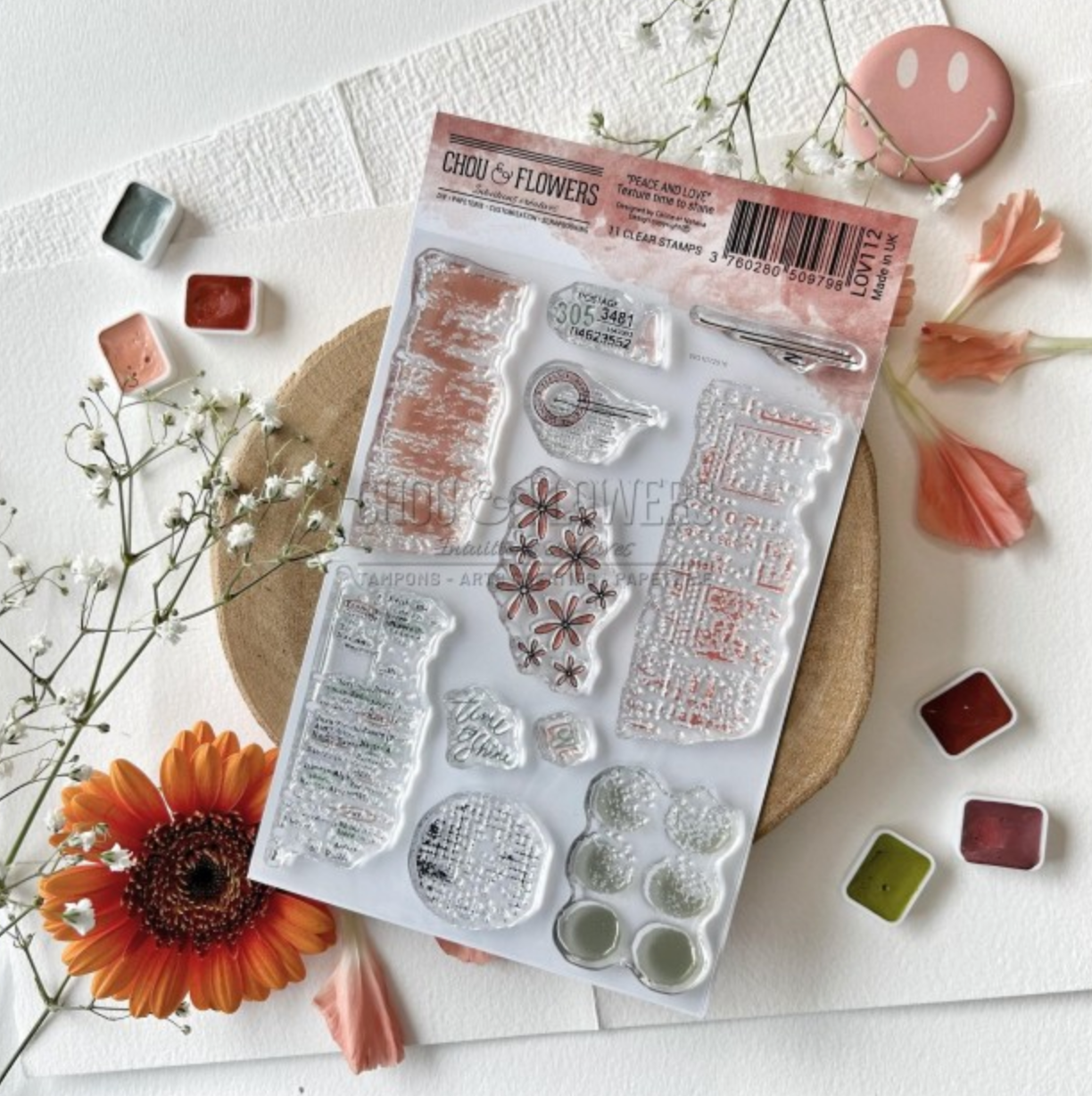 Clear Stamp -  Time To Shine - Chou and Flowers