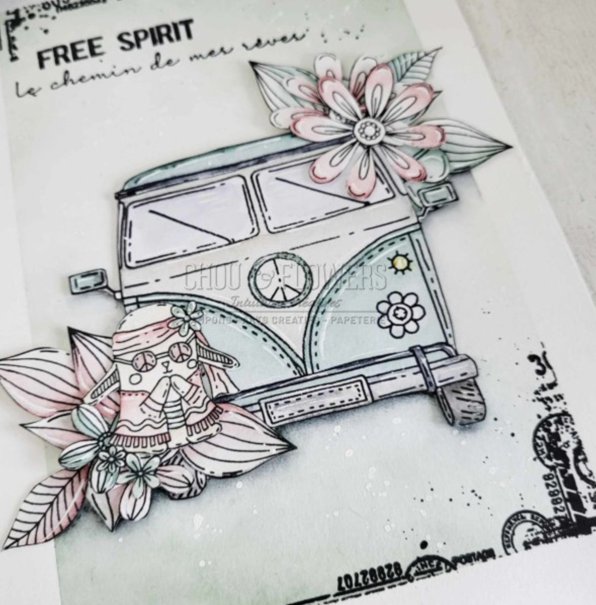 Clear Stamp -  Time To Shine - Chou and Flowers