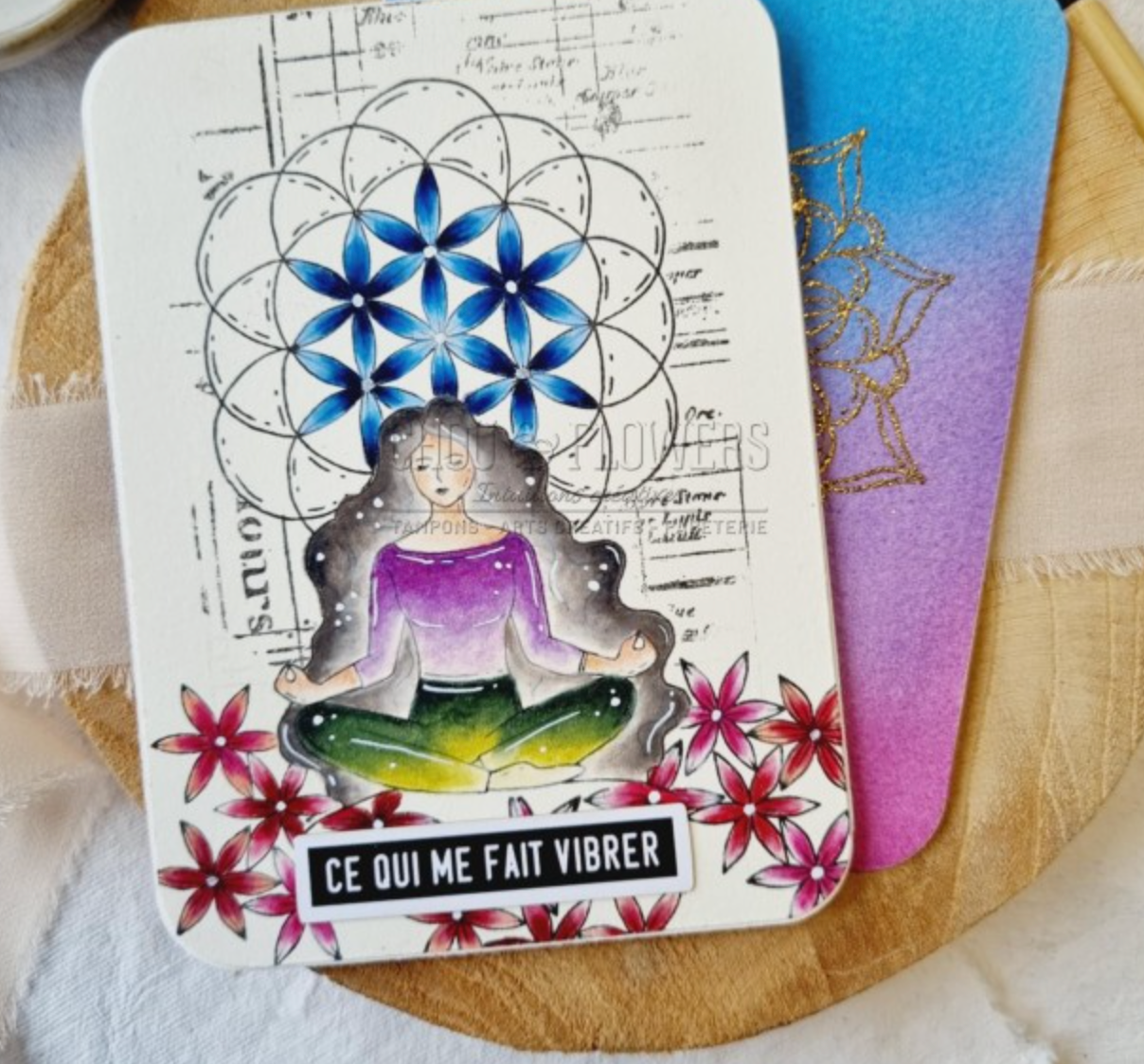 Clear Stamp -  A7 - BACKGROUND COLORS- Chou and Flowers