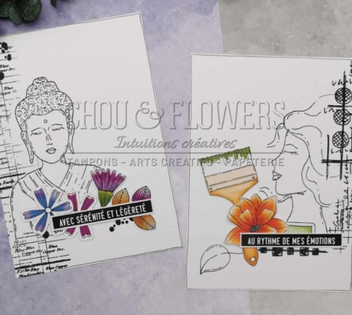 Clear Stamp - A6 - Color Splash - Chou and Flowers