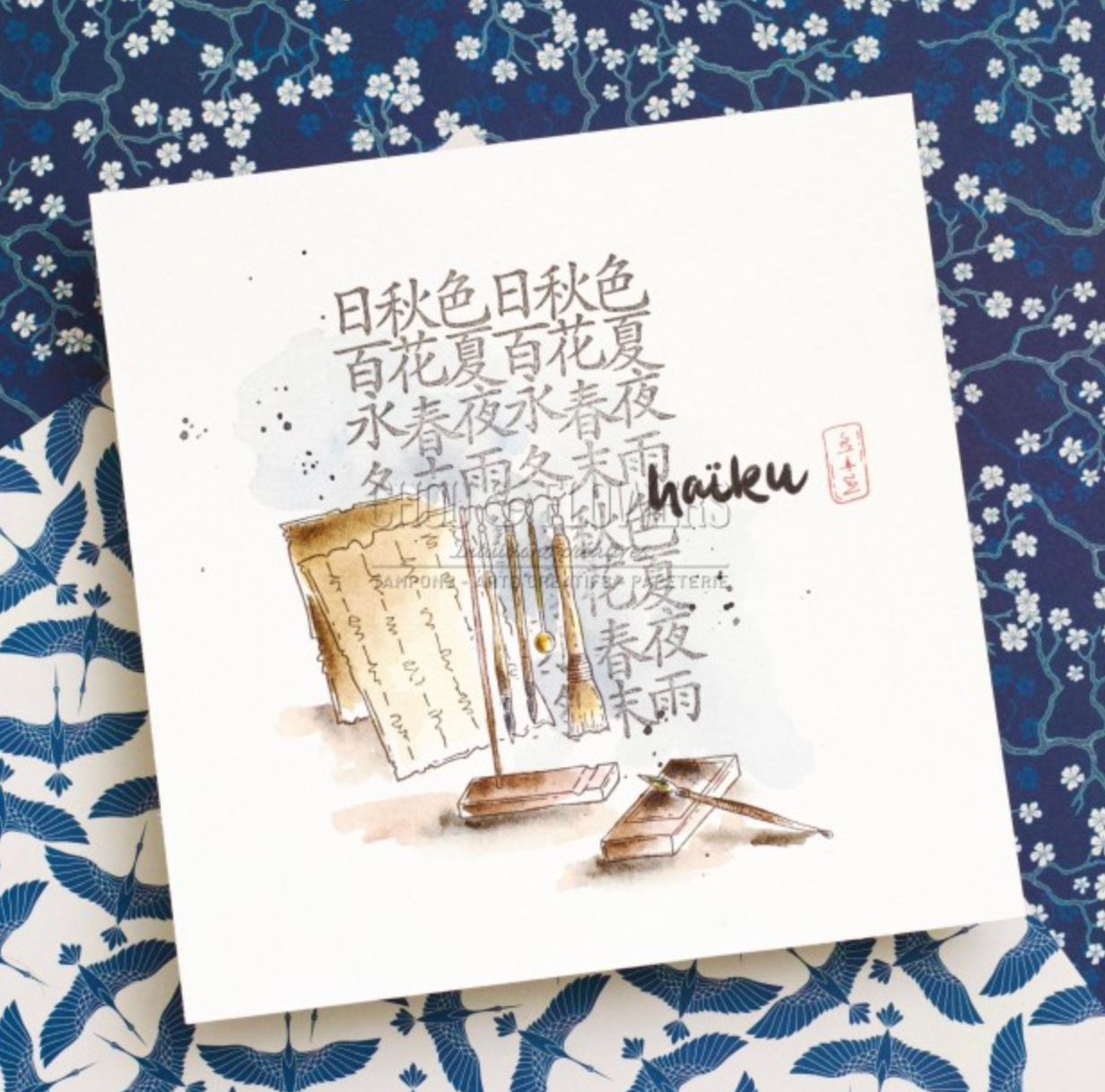 Clear Stamp -  IDEOGRAM - Chou and Flowers