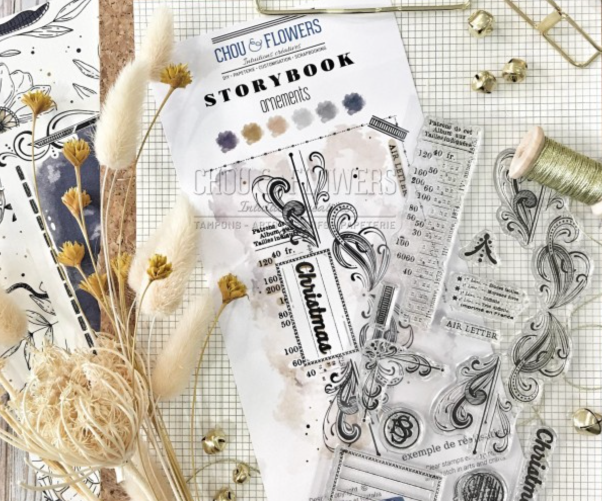 Clear Stamp -  ORNAMENTS - Chou and Flowers