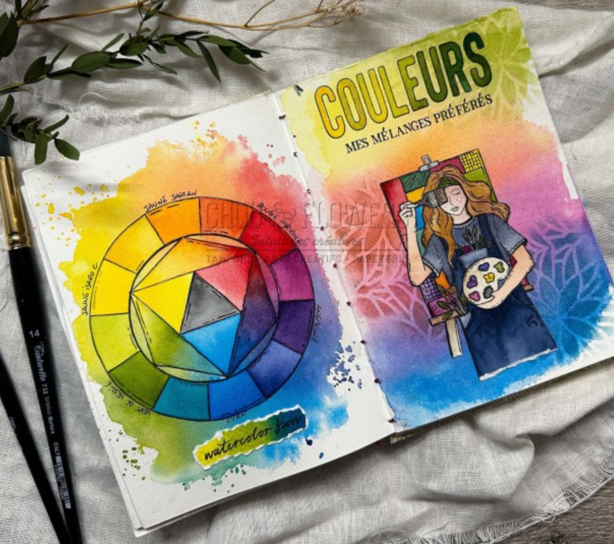 Clear Stamp - ARTIST GIRL - Chou and Flowers