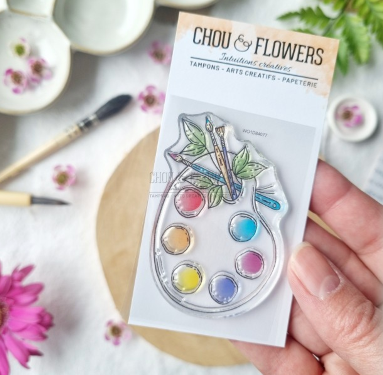 Clear Stamp - A8 - ARTIST PALETTE - Chou and Flowers