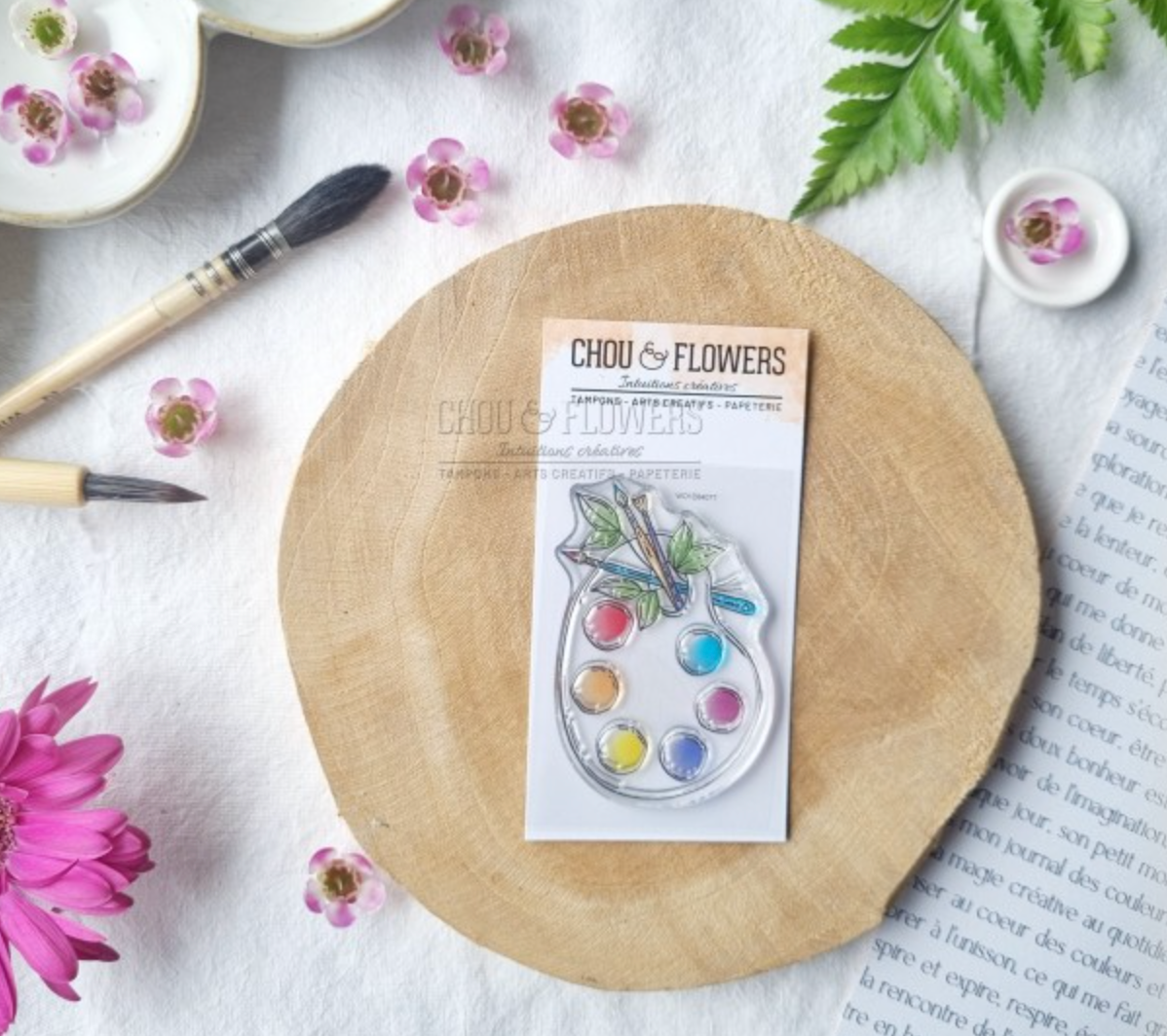 Clear Stamp - A8 - ARTIST PALETTE - Chou and Flowers
