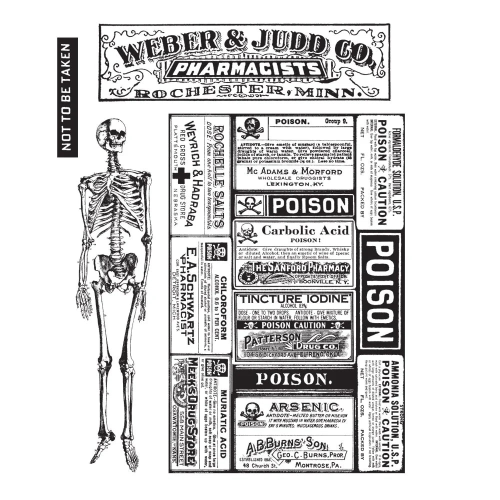 Tim Holtz - Poisonous - Cling Mounted Rubber Stamp Set