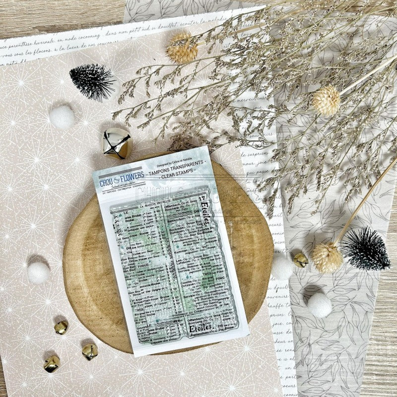 Clear Stamp - Page De Livre - Chou and Flowers