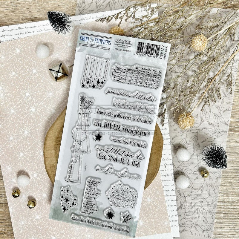 Clear Stamp Set - Star Dust - POUSSIERES D'ETOILES - 4.5 x 9 - Chou and Flowers
