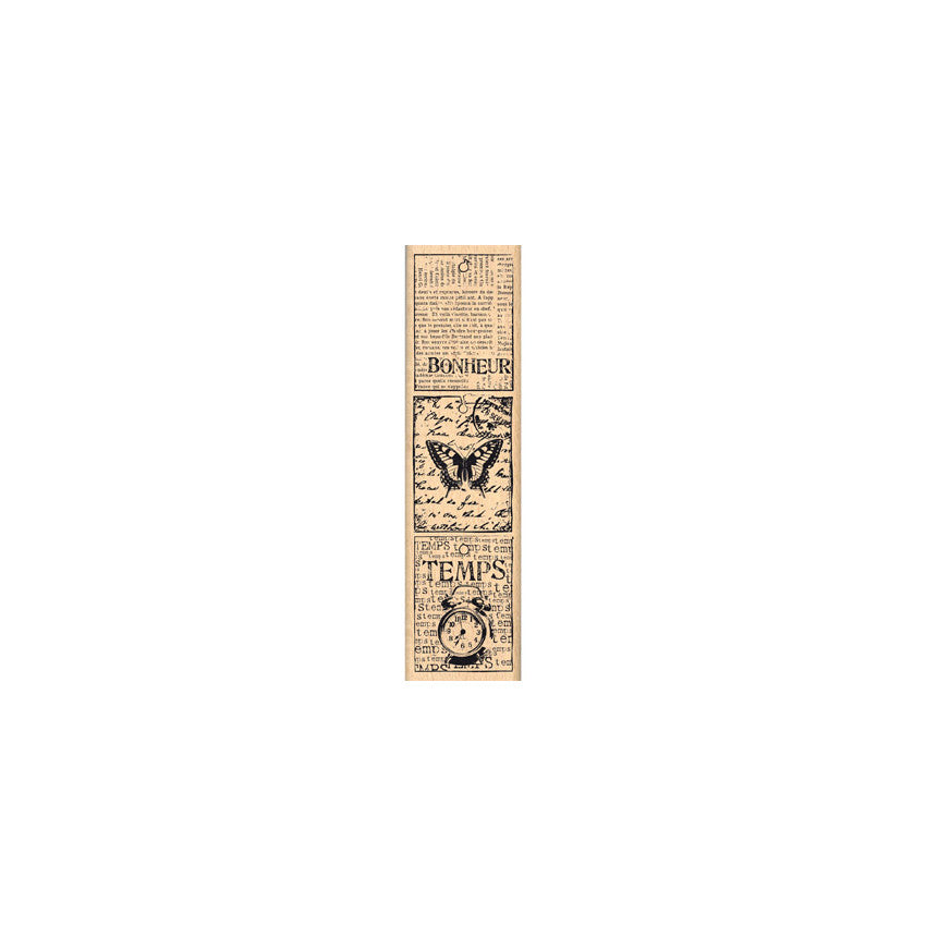 Small Vintage Labels - Wooden Mount Rubber Stamp - Florilèges Design
