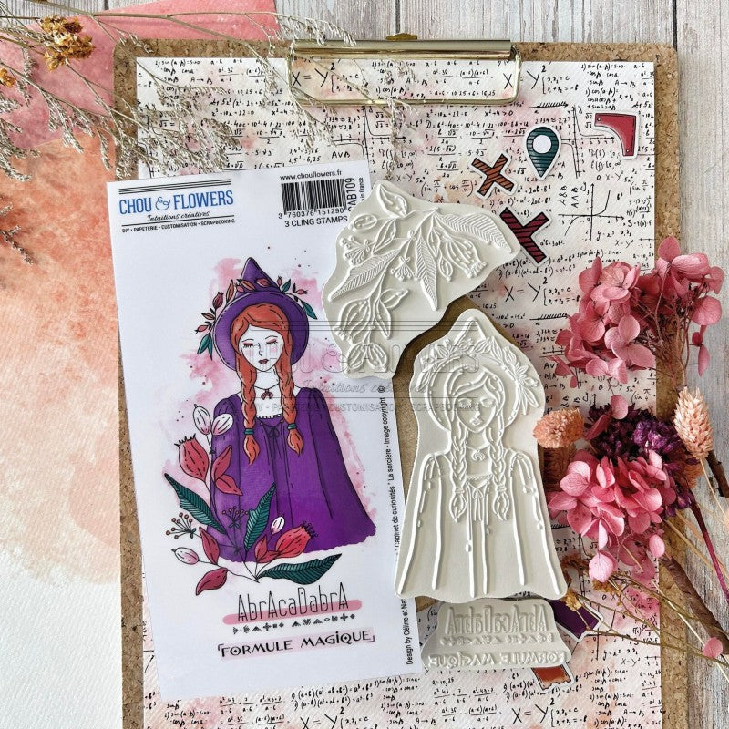 Rubber Stamp - The Witch - LA SORCIERE - Chou and Flowers