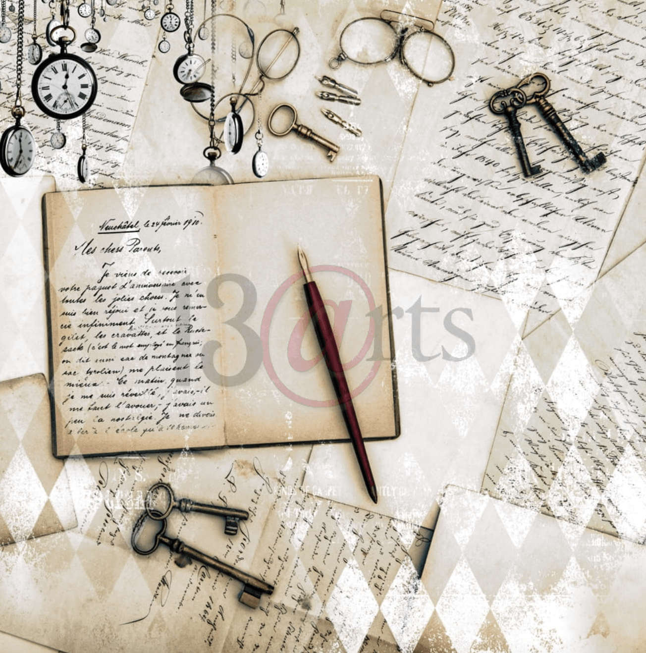 13 @rts - BACK IN TIME Paper Set - 12x12 Inch - Messy Papercrafts