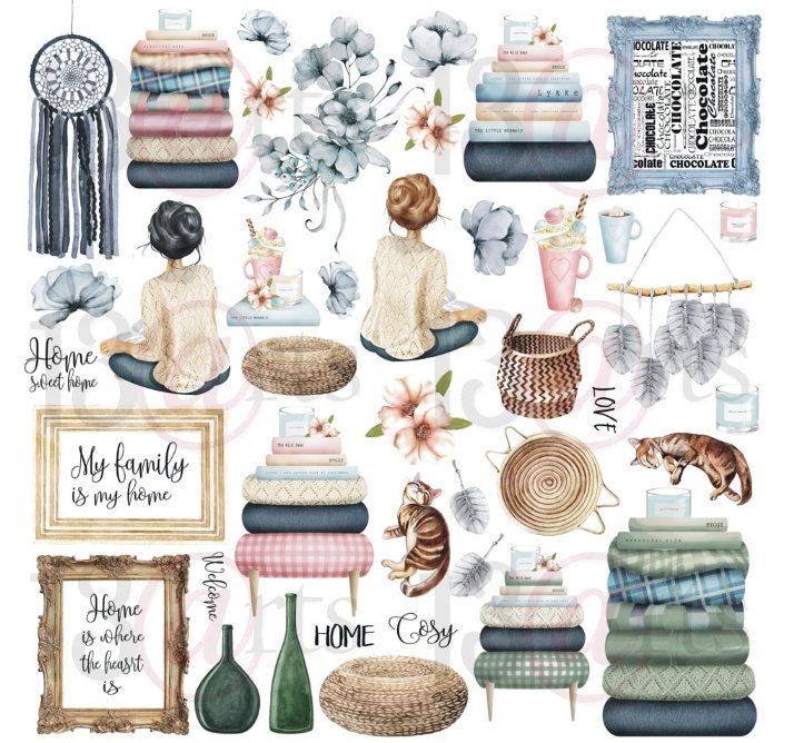 13 @rts - HOME SWEET HOME Paper Set 6x6 Inch 13 @rts