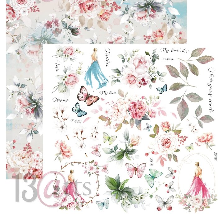 13 @rts - ROSE IN LOVE Paper Set 6x6 Inch 13 @rts