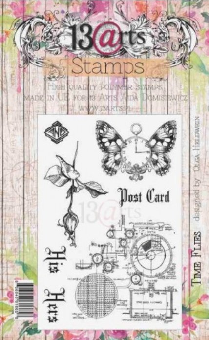 13 @rts - Stamp TIME FLIES - Design by Olga Heldwein 13 @rts