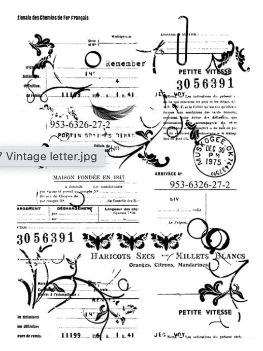 13 @rts - Stamp VINTAGE LETTER - A7 13 @rts