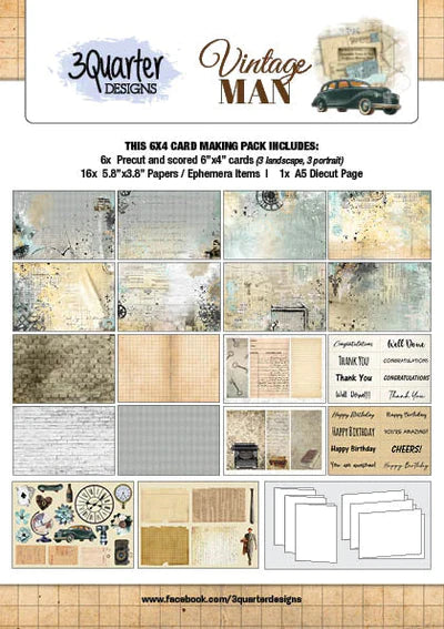 Vintage Man - Card Collection - 3Quarter Designs