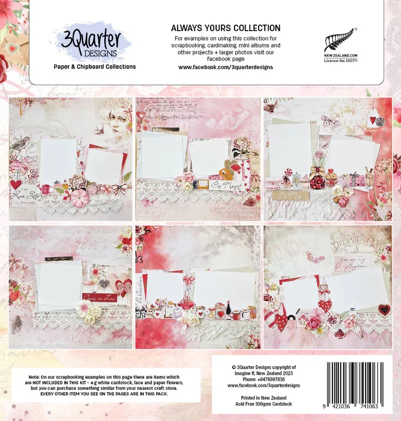 12x12 - Always Yours - Paper Set - 3Quarter Designs