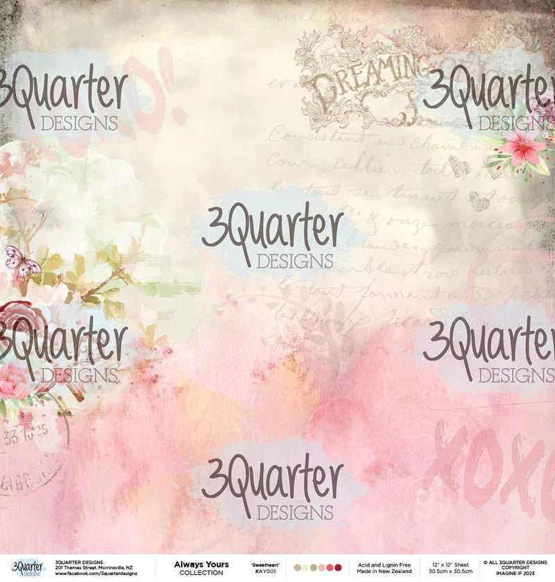 12x12 - Always Yours - Paper Set - 3Quarter Designs