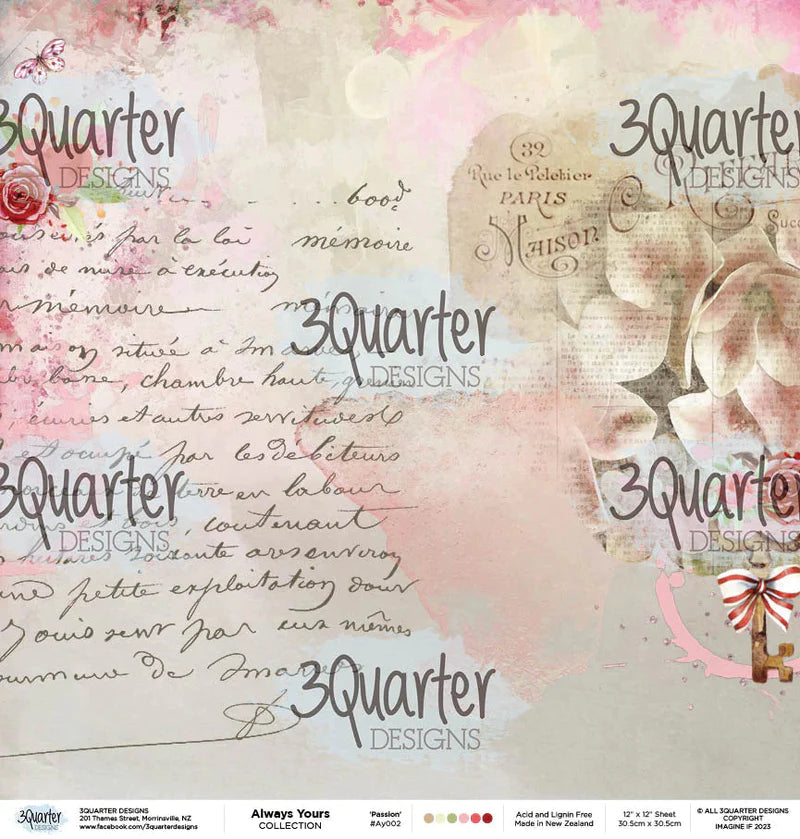 12x12 - Always Yours - Paper Set - 3Quarter Designs