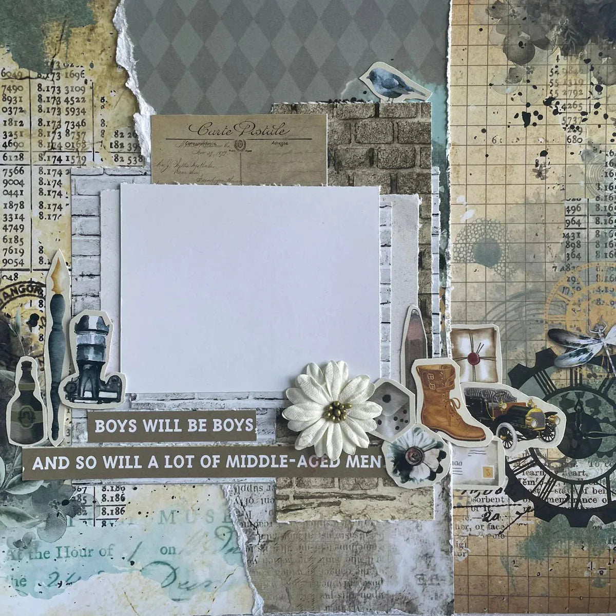 12x12 - Vintage Man - Paper Set - 3Quarter Designs