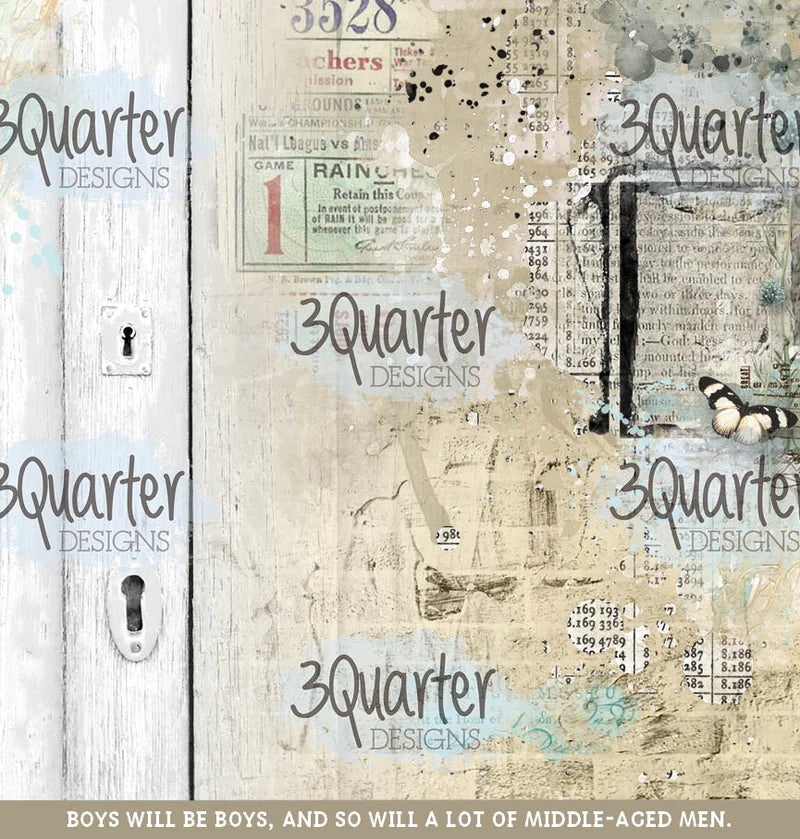 12x12 - Vintage Man - Paper Set - 3Quarter Designs