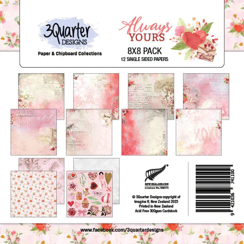 8x8 - Always Yours - Paper Set - 3Quarter Designs