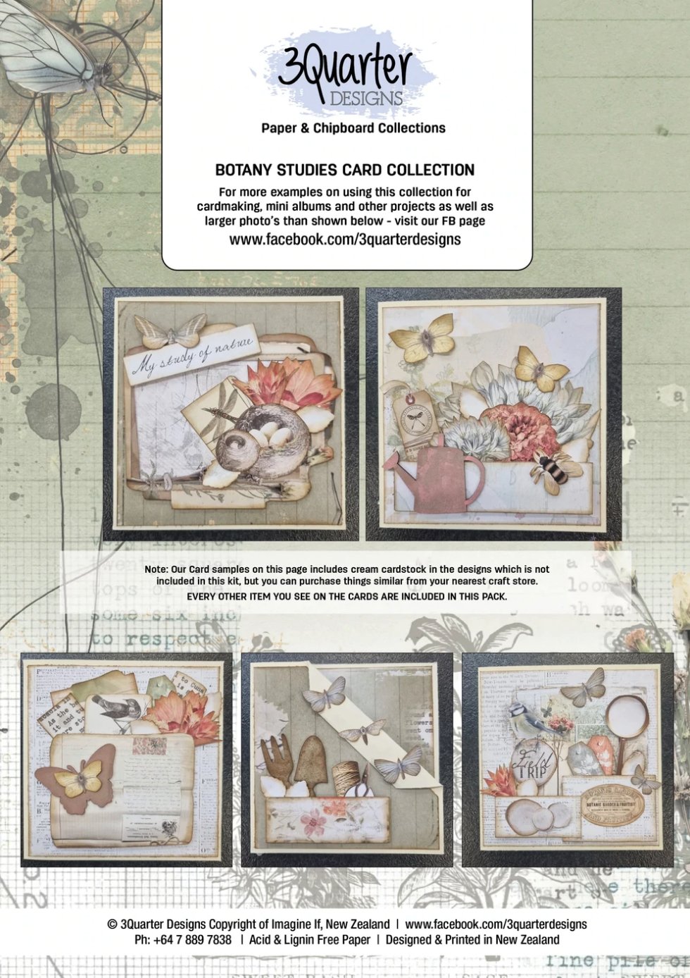 3Quarter Designs Botany Studies Card Collection - A4 3Quarter Designs