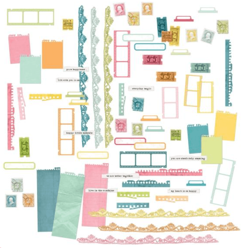 49 and Market - Spectrum Sherbet Laser Cut Elements - Messy Papercrafts