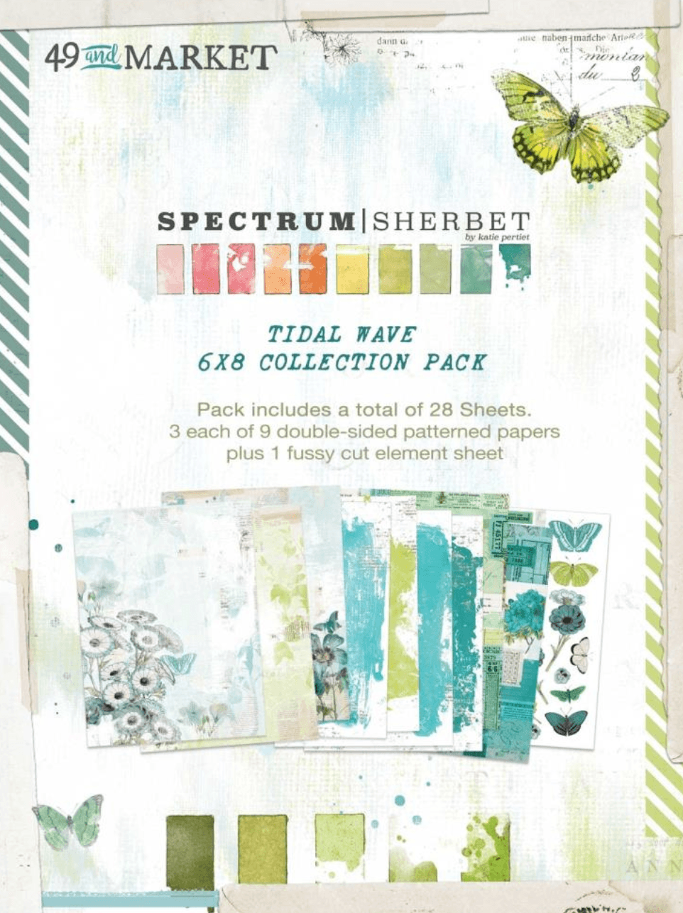 49 and Market - Spectrum Sherbet Tidal Wave Pack - 6x8 Inch - Messy Papercrafts