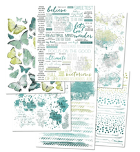 49 and Market - Spectrum Sherbet Tidal Wave Rub-On Transfer Set - Messy Papercrafts