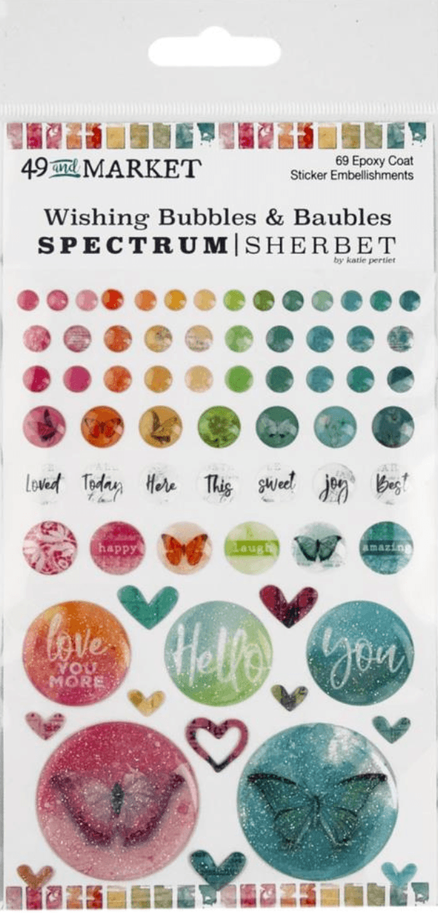 49 and Market - Spectrum Sherbet Wishing Bubbles & Baubles - Stickers - Messy Papercrafts