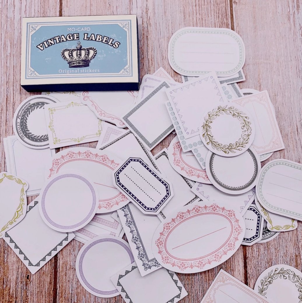 60 Piece Vintage Royal Stickers washi tape shop