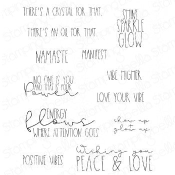 Good Vibes Sentiment Set - Rubber Stamp - Stamping Bella