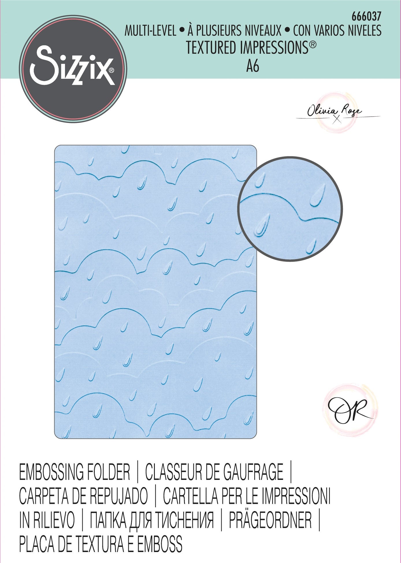 Rain Clouds - Multi Level Embossing Folder - Sizzix - Olivia Rose