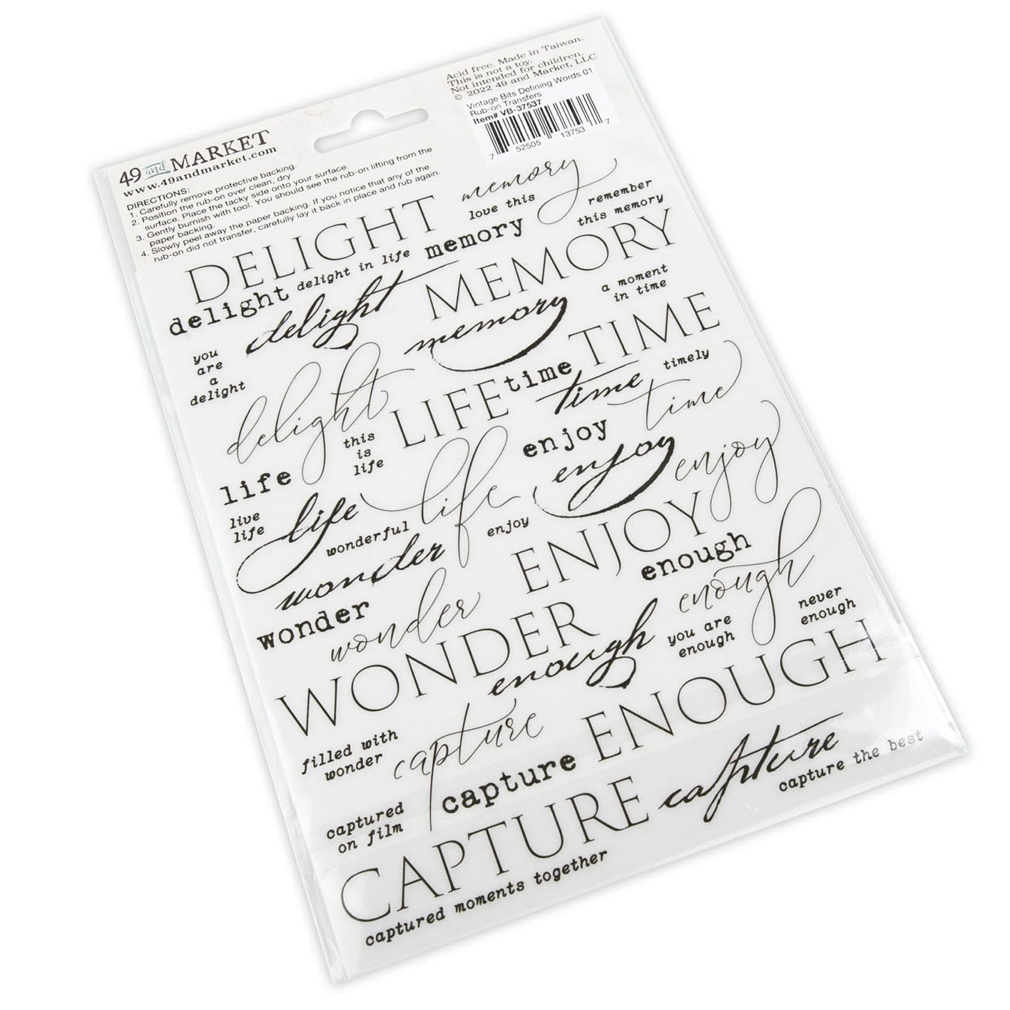 Defining Words 01 - Essential Rub-Ons - 6x8 Inch - 2/Sheets - 49 And Market