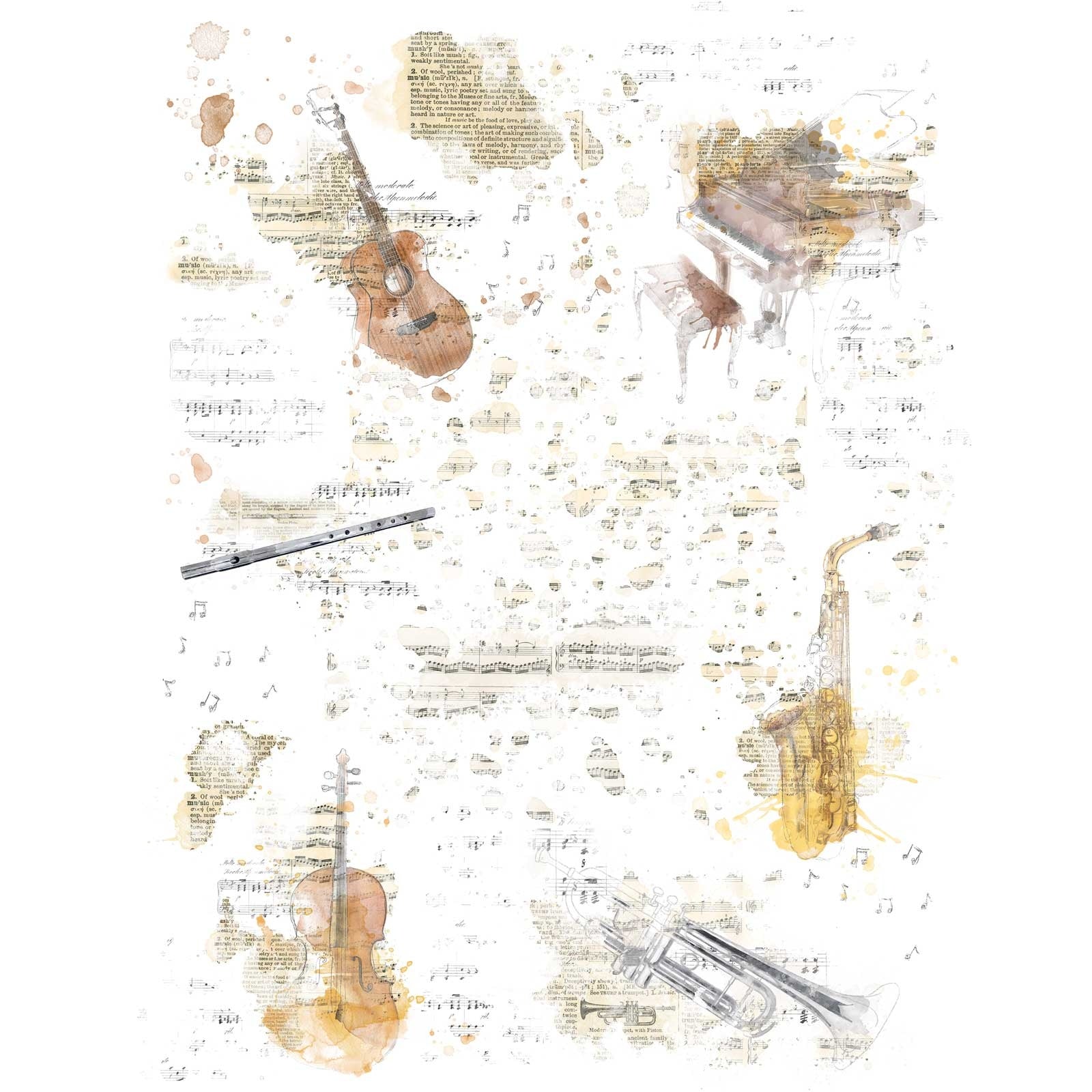 Music Blends - Essential Rub-Ons - 6x8 Inch - 2/Sheets - 49 And Market