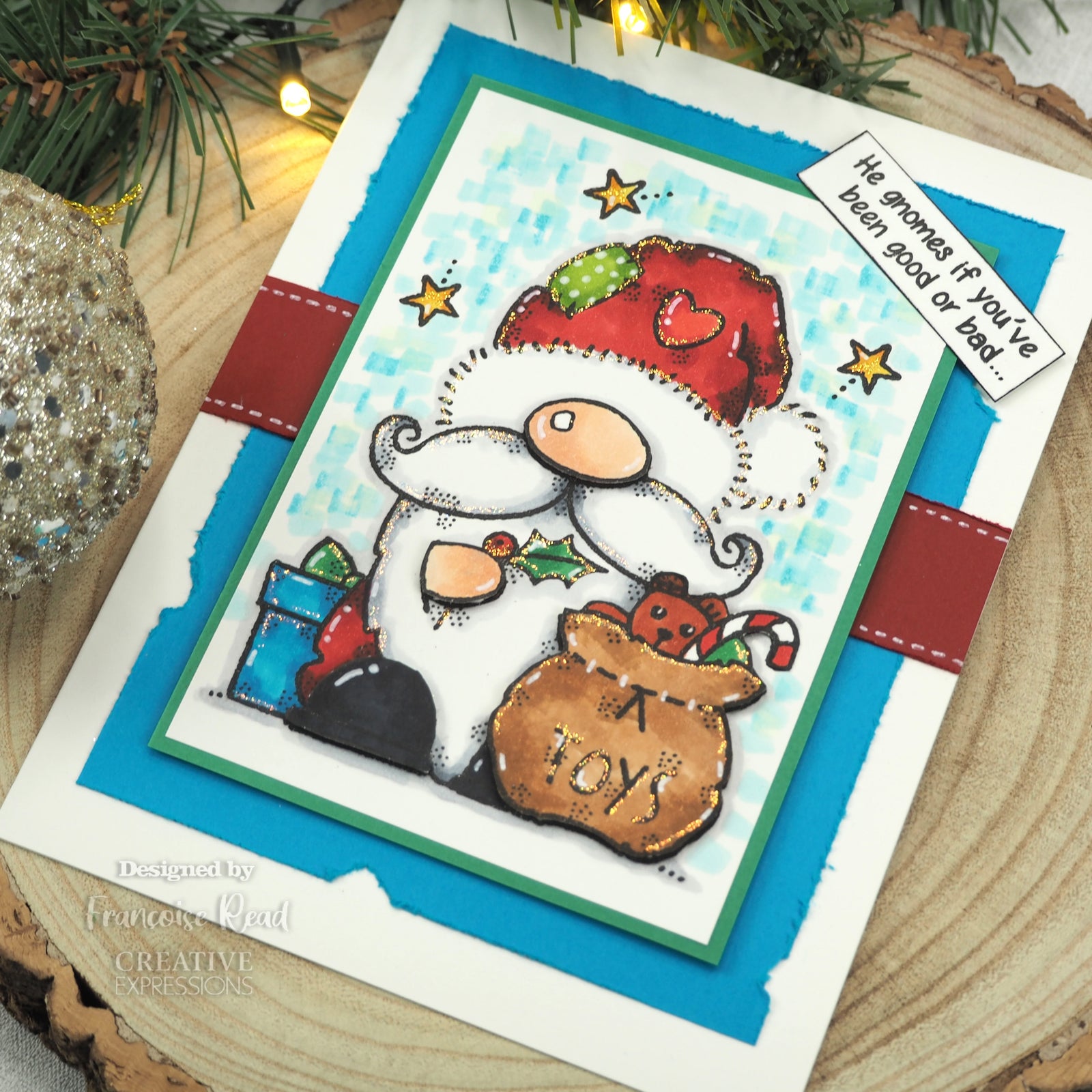 Santa Gnome - Clear Stamp - Woodware Craft Collection - 4X6