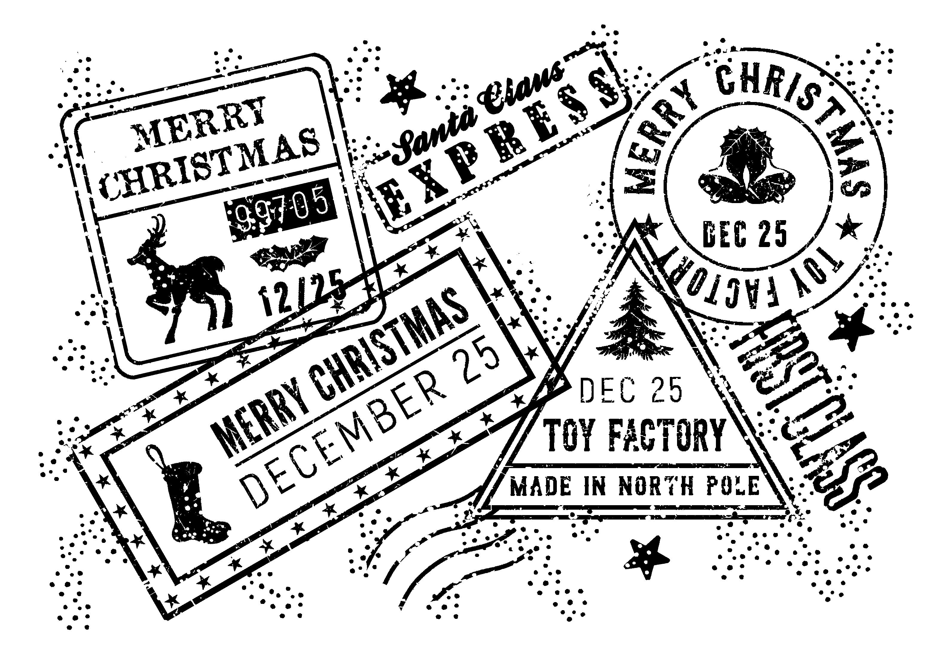 Christmas Post Background - Clear Stamp - Woodware Craft Collection - 3X4