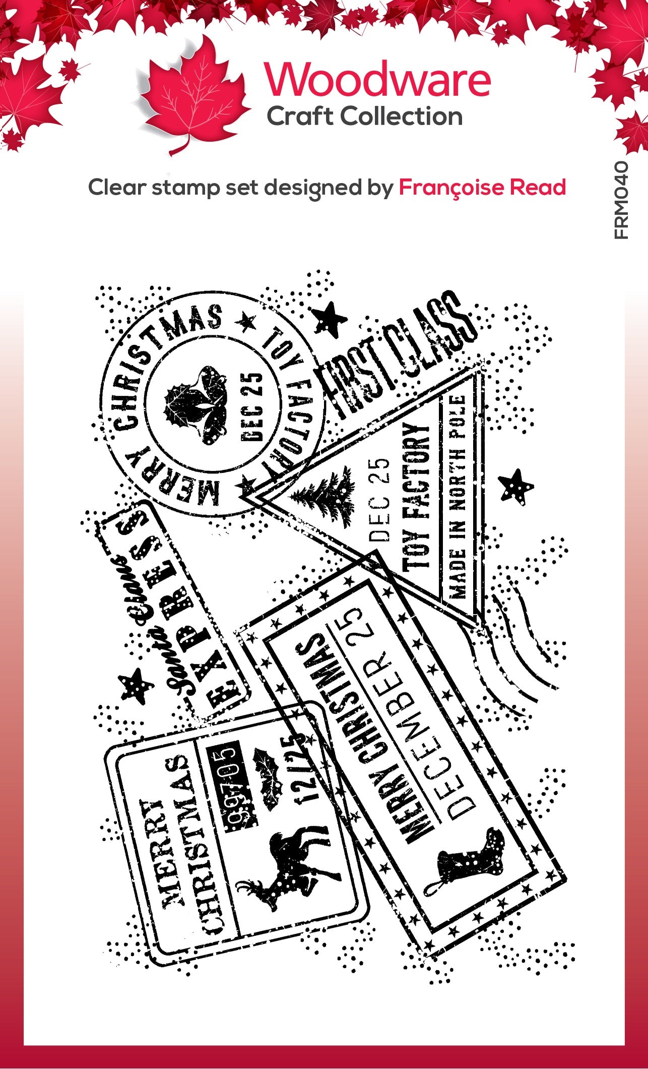 Christmas Post Background - Clear Stamp - Woodware Craft Collection - 3X4