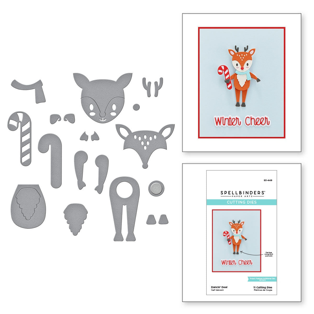 Dies - Dancin' Deer- Tinsel Time - Spellbinders