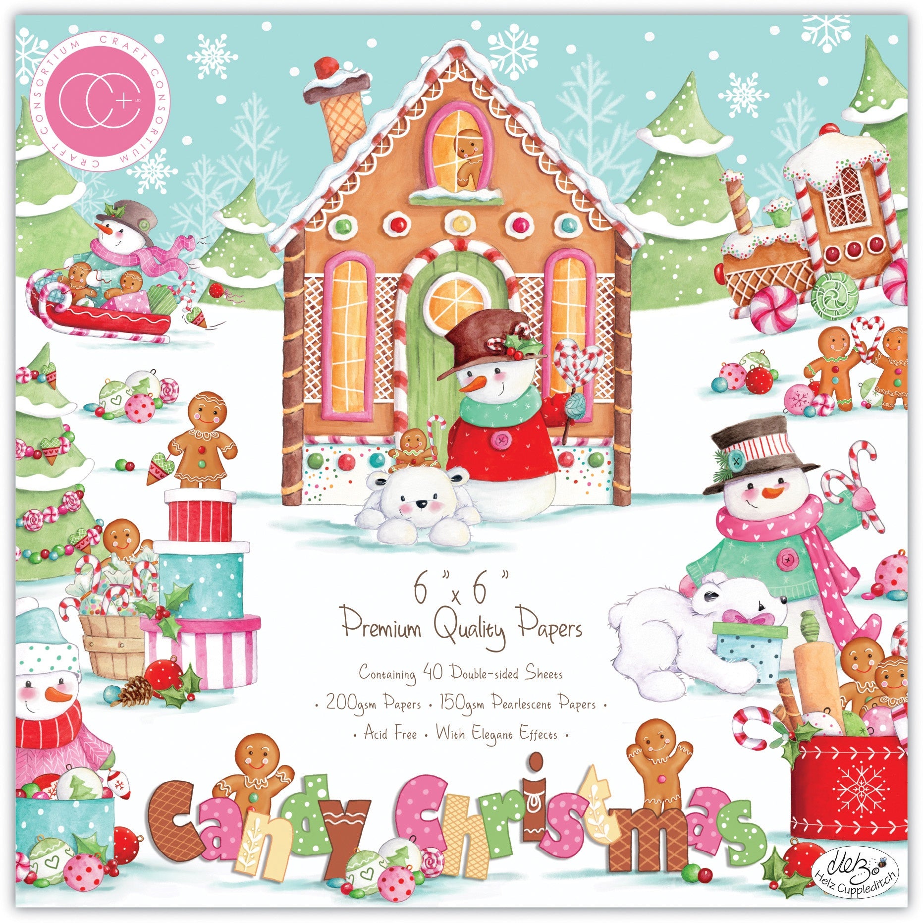 Paper Pad 6x6 - 40 Pages - Double Sided - Candy Christmas - Craft Consortium