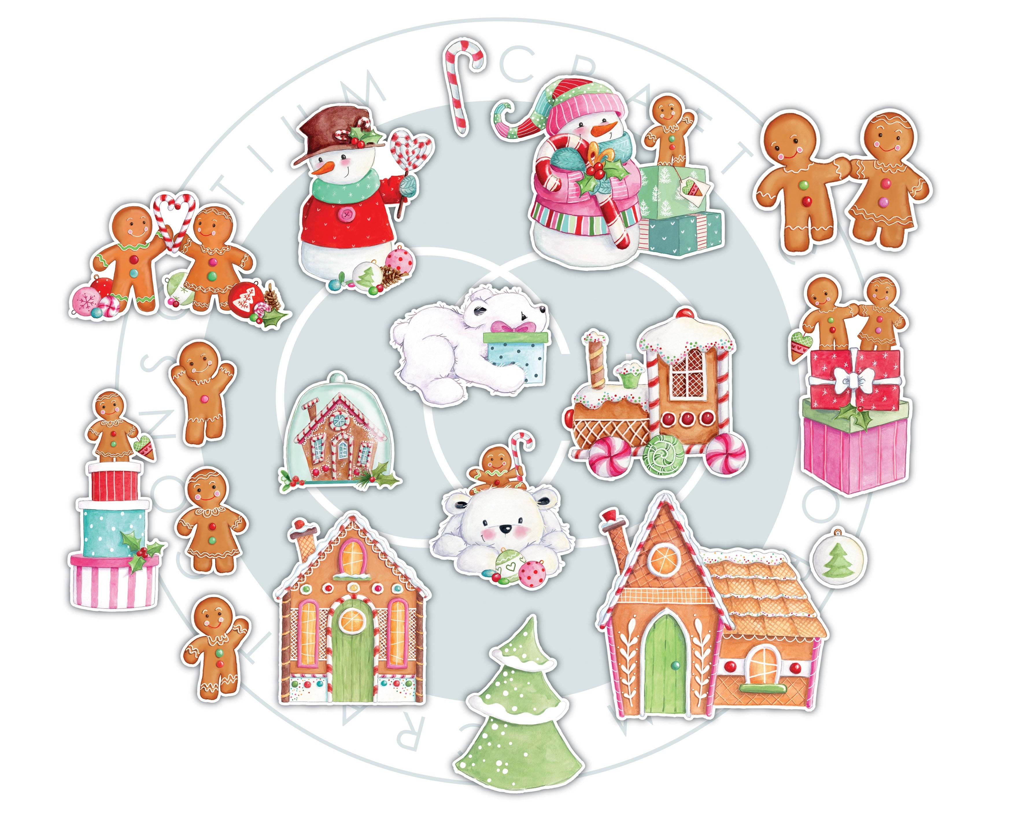 Chipboard Ephemera - Candy Christmas - Craft Consortium