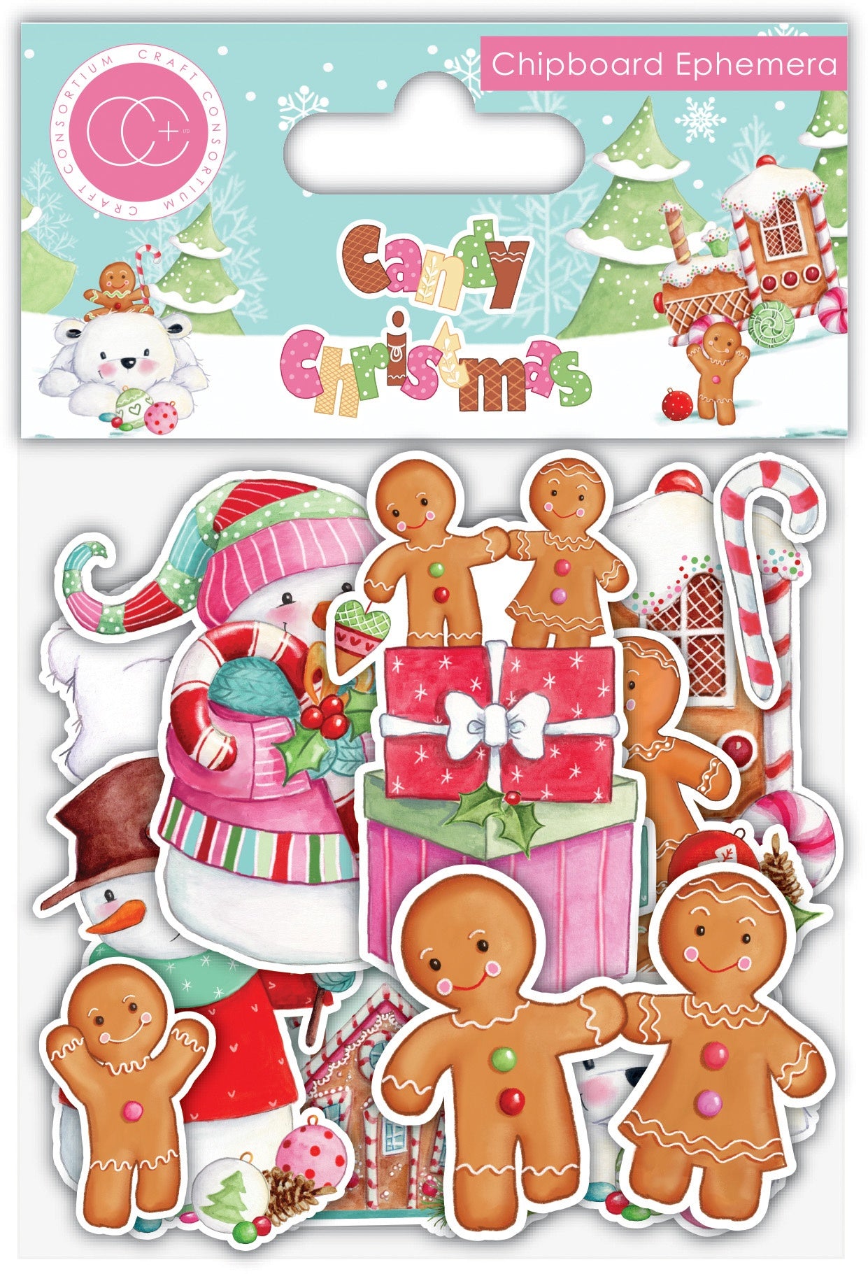 Chipboard Ephemera - Candy Christmas - Craft Consortium