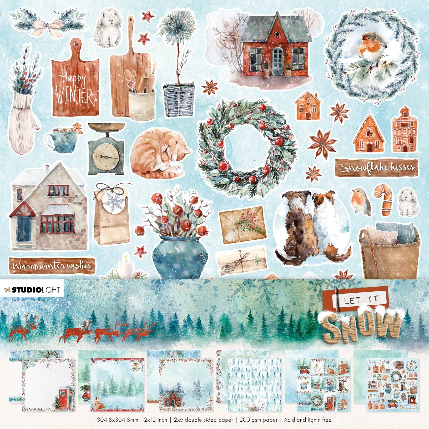 Studio Light - Let It Snow - 12x12 Inch - 12/Pkg